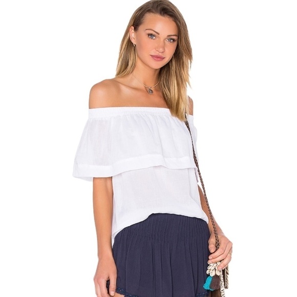 Faithfull The Brand White‎ Off The Shoulder Tilly Top Size 4 - Picture 1 of 12